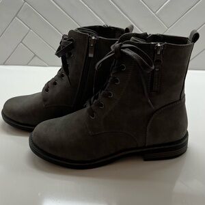 Women's Gray Lace-Up Boots
